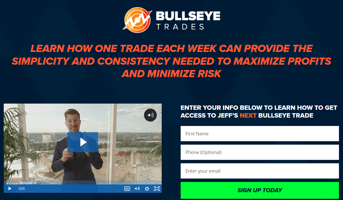 Jeff Bishop Bullseye Trades Alerts Service reviews